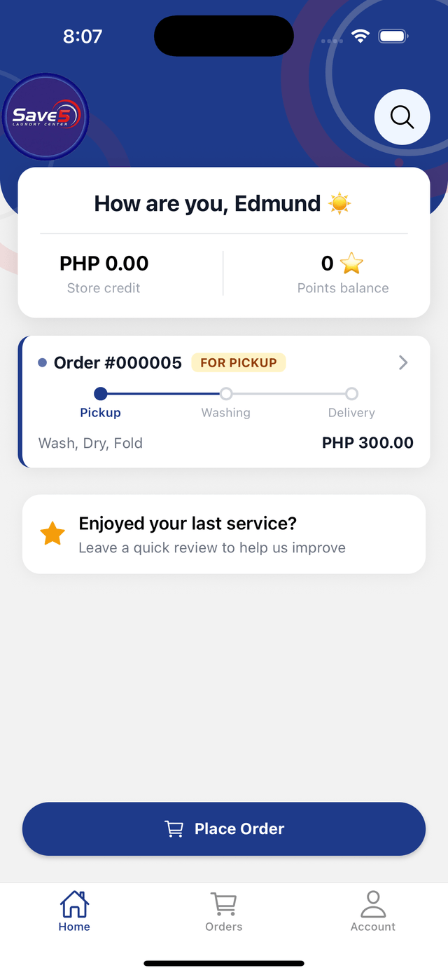 Save5 Mobile App — Book pickup and delivery